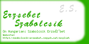 erzsebet szabolcsik business card